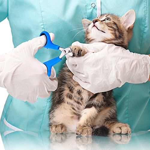 Patelai 5 Pcs Cat Bathing Bag Set Cat Grooming Bag Adjustable Pet Shower Net Muzzles Nail Clipper Tick Remover Tool Massage Brush(Blue) - Image 5