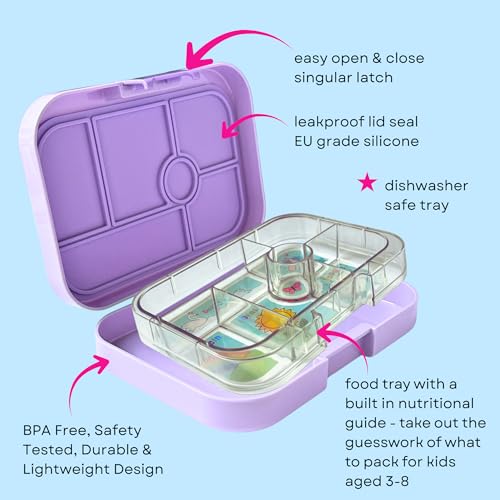 Yumbox Original Leakproof Bento Lunch Box Container for Kids (Lavande Purple Unicorn) - Image 4