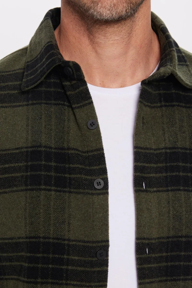 تودورس Men's Slim Fit Slim Fit Long Sleeve Cotton Ethnic Pattern Winter Lumberjack Shirt
