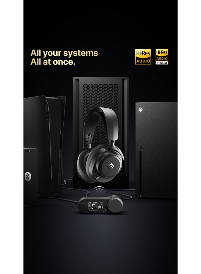 steelseries Arctis Nova Pro Omni - Hi-Res Wireless Gaming Headset, 96kHz/24bit, ANC, ClearCast Pro Mic, AI Noise Rejection, Mobile App, Mix 2.4GHz + BT, OmniPlay PC+PlayStation+Xbox - Midnight Blue I 61723 - Image 5