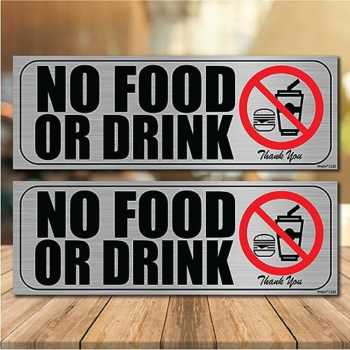 Wrapco (2 Pack) No Food or Drink Allowed Sign Stickers | No Outside Food and Drinks Permitted Inside Sign | Indoor or Outdoor Office Business - Image 2