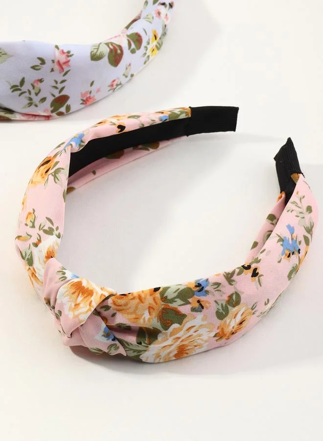 تايك تو Take Two Set of 4 - Floral Printed Twist Headband