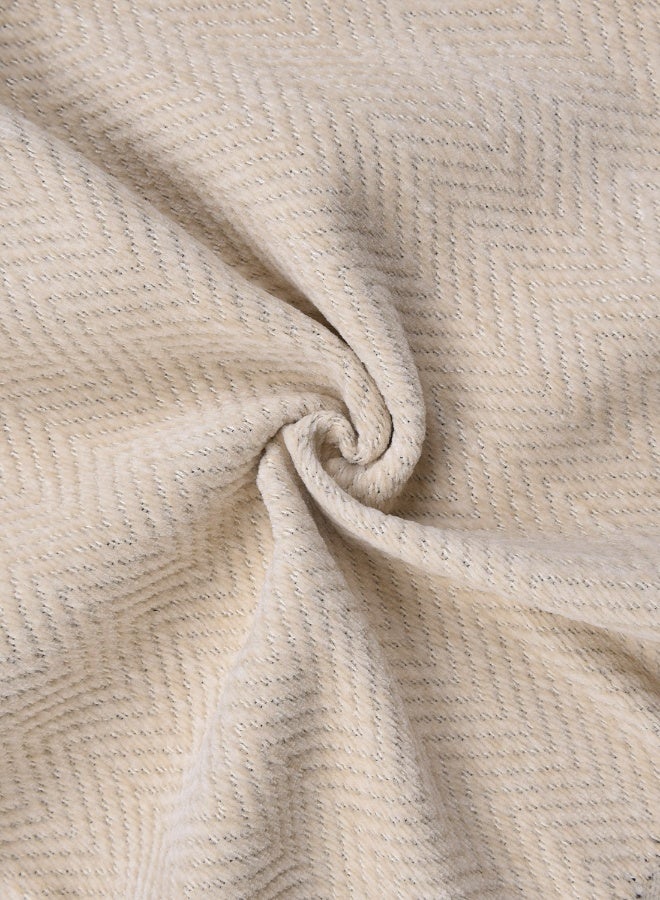 ايست من نون غطاء أريكة شنيلي، غطاء قابل للانزلاق، يناسب 1، 2، 3 و 4 مقاعد، لون موحد، الحجم 180x260 سم - كاكي - Image 4