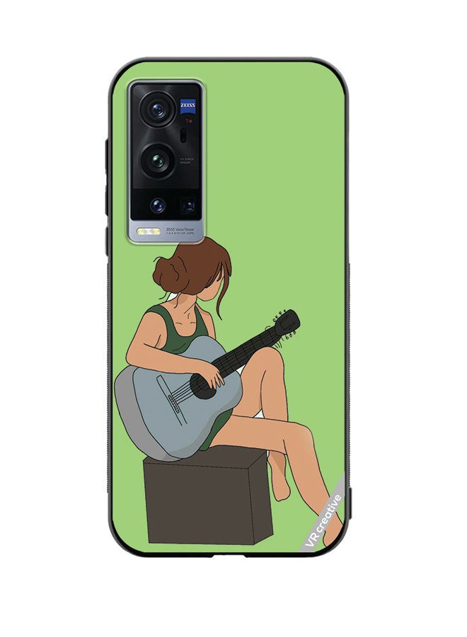 VR CREATIVE Protective Case Cover For Vivo X60 Pro Plus Girl With Guitar Design Multicolour - Image 1