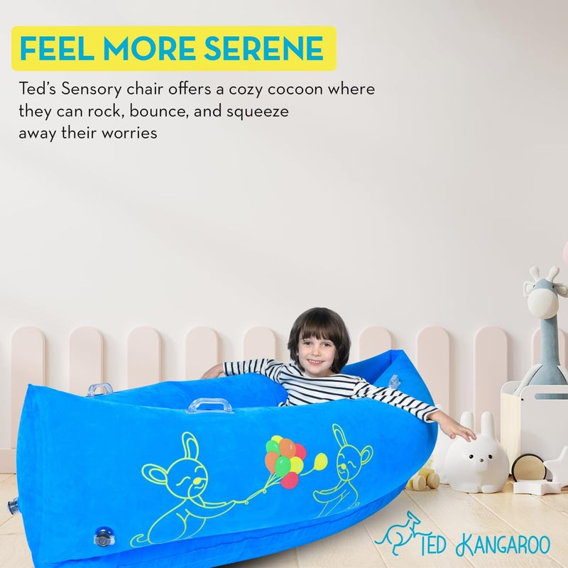 TED KANGAROO Sensory Chair for Kids - Inflatable Peapod for Children, Includes Electric Air Pump - Image 3