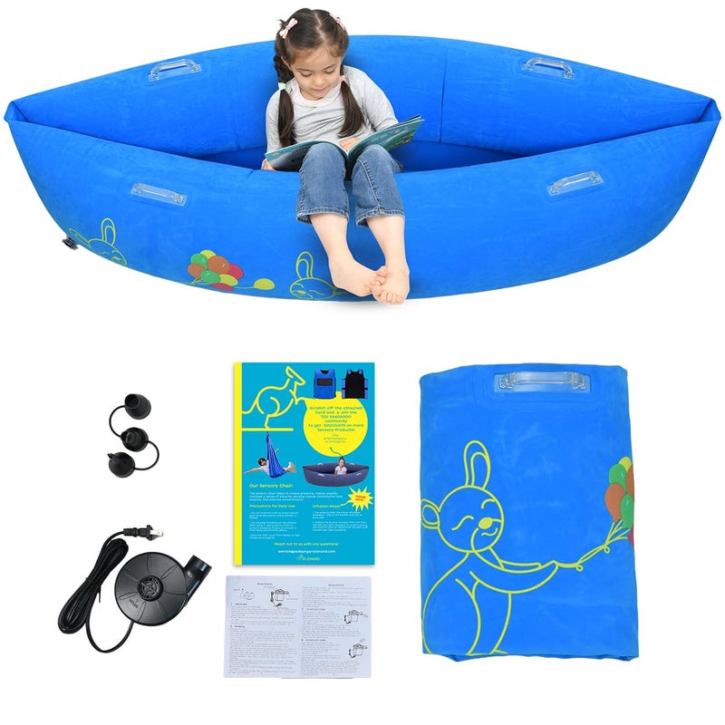TED KANGAROO Sensory Chair for Kids - Inflatable Peapod for Children, Includes Electric Air Pump - Image 1