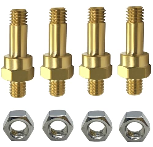 YSIL Side Post Battery Terminal Bolt 3816 Brass Long Stud Side Post Battery Terminal Adapter Standard Battery Side Post Extender Extension Screws 185 Length 4PCS - Image 1