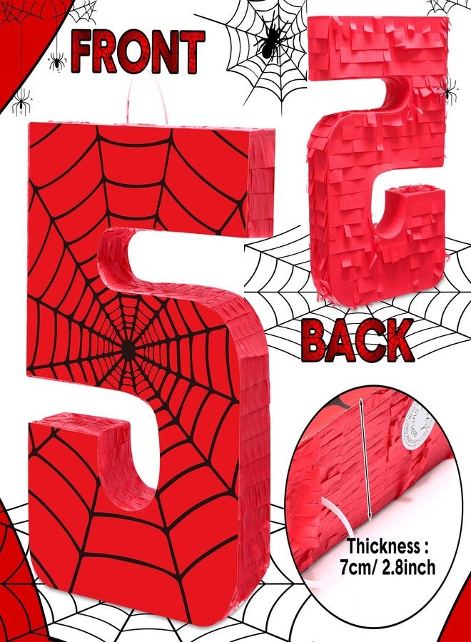WinnerWhy Number 5 Spider Piñata Bundle with Blindfold and Bat Comic Hero Small Piñata Birthday Party Decoration for Mexican Fiesta Cinco De Mayo Anniversary Celebration Gift, 15.75 x 11 x 2.8 in - Image 4