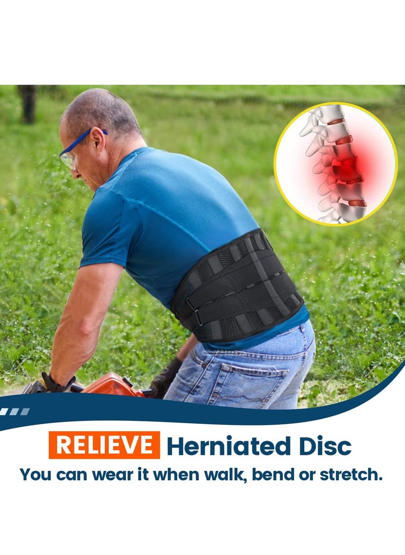 Generic Back Brace for Lower Back Pain-Lumbar Support for Heavy Lifting Men Women-Breathable Waist Support Relief Sciatica, Herniated Disc (M)  - Image 4