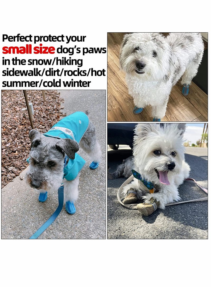 SYOSI Dog Shoes 4 Pcs Size 2 Anti Slip Breathable Waterproof Dog Booties Boot Paw Protector for Small Dog Dog Hiking Shoes with Reflective Adjustable Strap Zipper Puppy Shoe for Hot Pavement Winter Snow - Image 4
