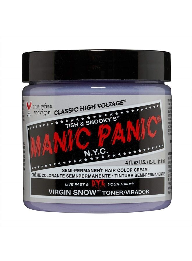 Manic Panic Virgin Snow Hair Toner - Classic High Voltage - Semi Permanent Blue Toner for Blonde, Bleached, Brassiness Orange Hair & Brassy Tones - Vegan, PPD & Ammonia-Free - Image 1