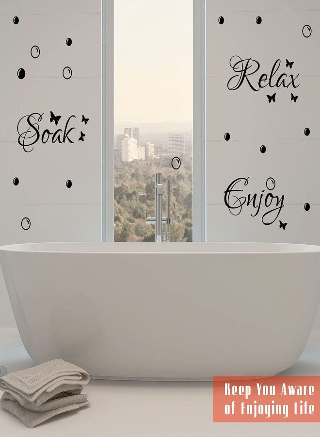 زنون 3 ورقات ملصقات حمام لتزيين الحائط ديكور الحمام ملصقات الحائط نقع الاسترخاء الاستمتاع الفينيل ملهمة اقتباسات ديكور فني لغرفة المعيشة، أسود (نمط رائع) - Image 5