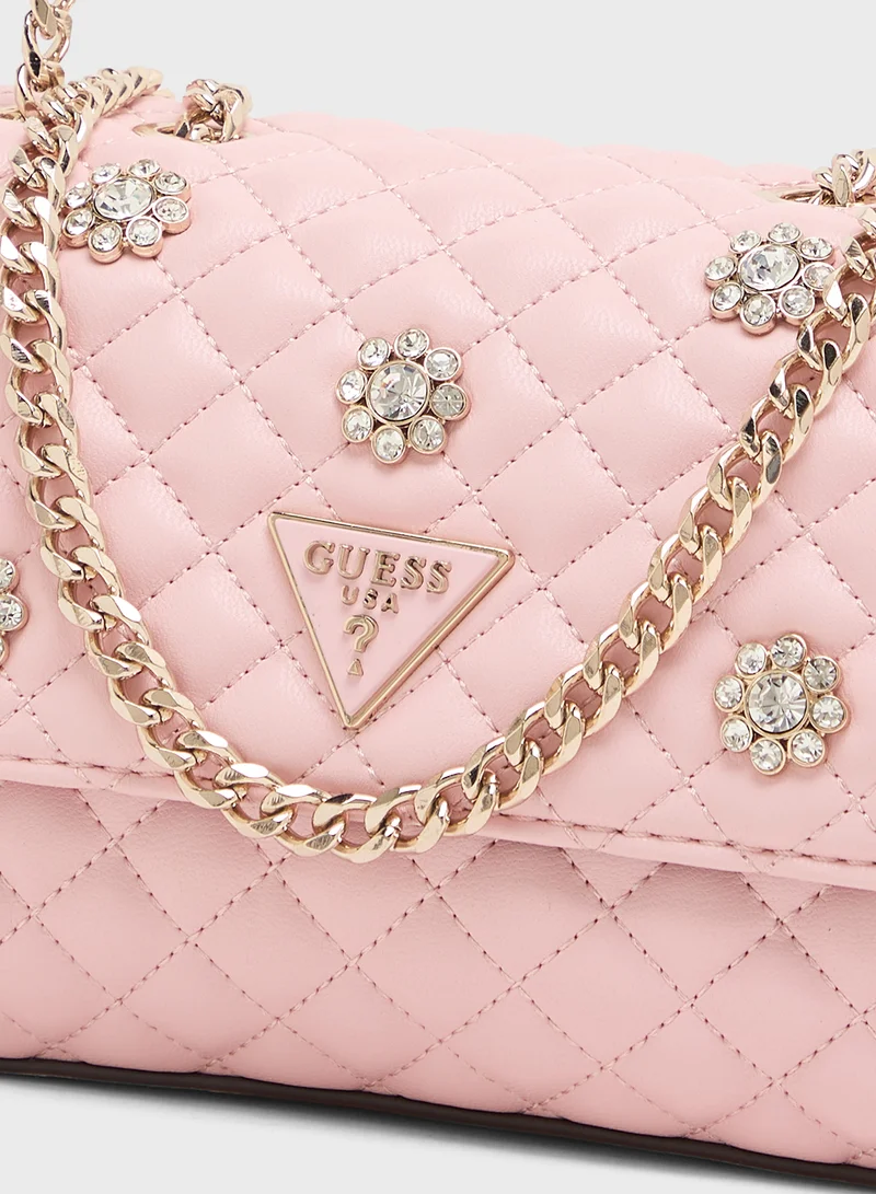GUESS  Everlee Mini Convertible Crossbody Flap for Women | Best Price UAE