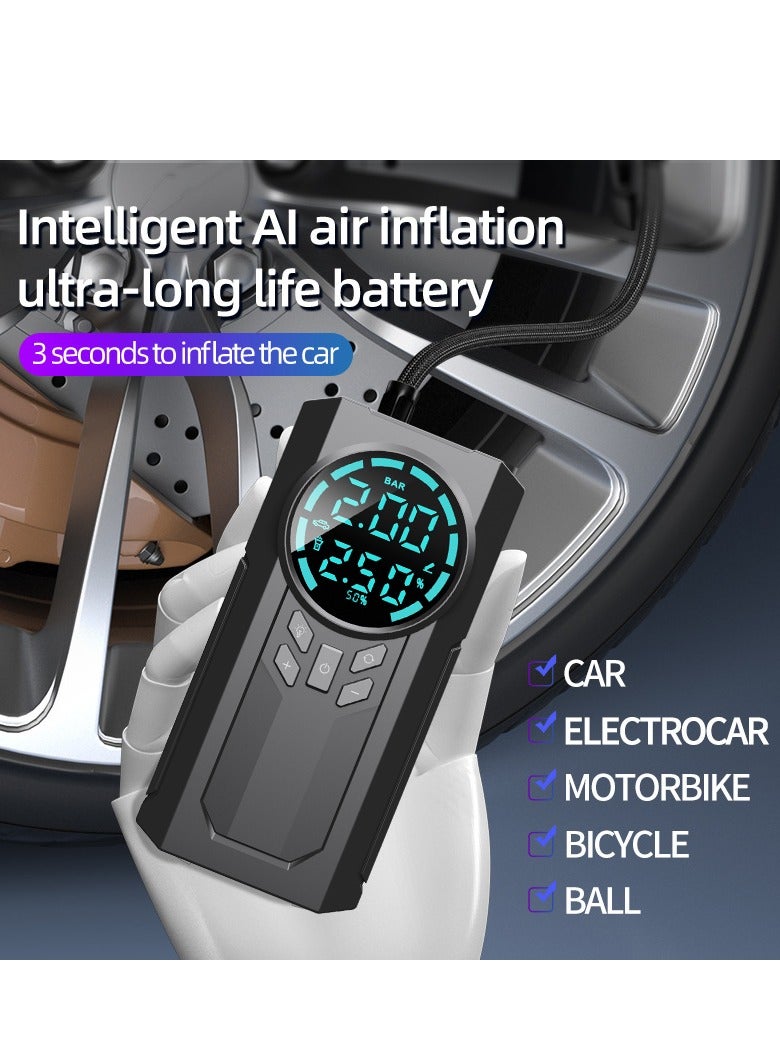 Air Compressor Tire Inflator Pump Car Portable 150 PSI Fast Inflation with LCD Dual Screen, Cordless , Strong Power, Electric Tire Pump for Car Tire For Car, Bicycle, Motorcycles, Ball - Image 1
