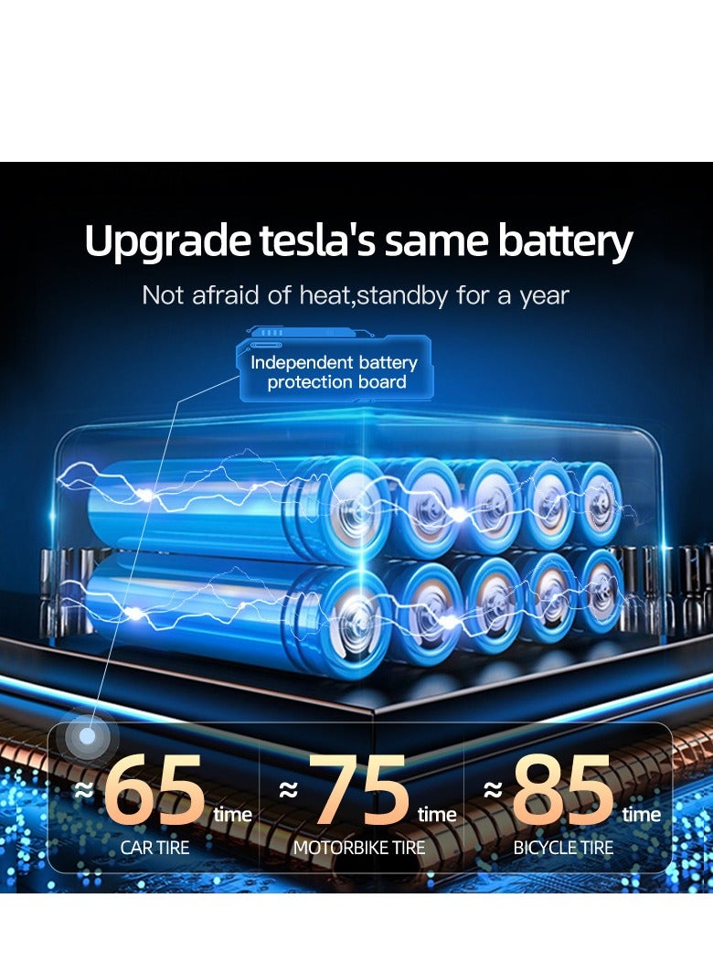 Air Compressor Tire Inflator Pump Car Portable 150 PSI Fast Inflation with LCD Dual Screen, Cordless , Strong Power, Electric Tire Pump for Car Tire For Car, Bicycle, Motorcycles, Ball - Image 2