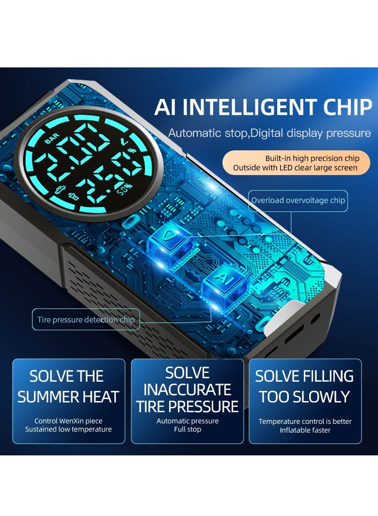 Air Compressor Tire Inflator Pump Car Portable 150 PSI Fast Inflation with LCD Dual Screen, Cordless , Strong Power, Electric Tire Pump for Car Tire For Car, Bicycle, Motorcycles, Ball - Image 4