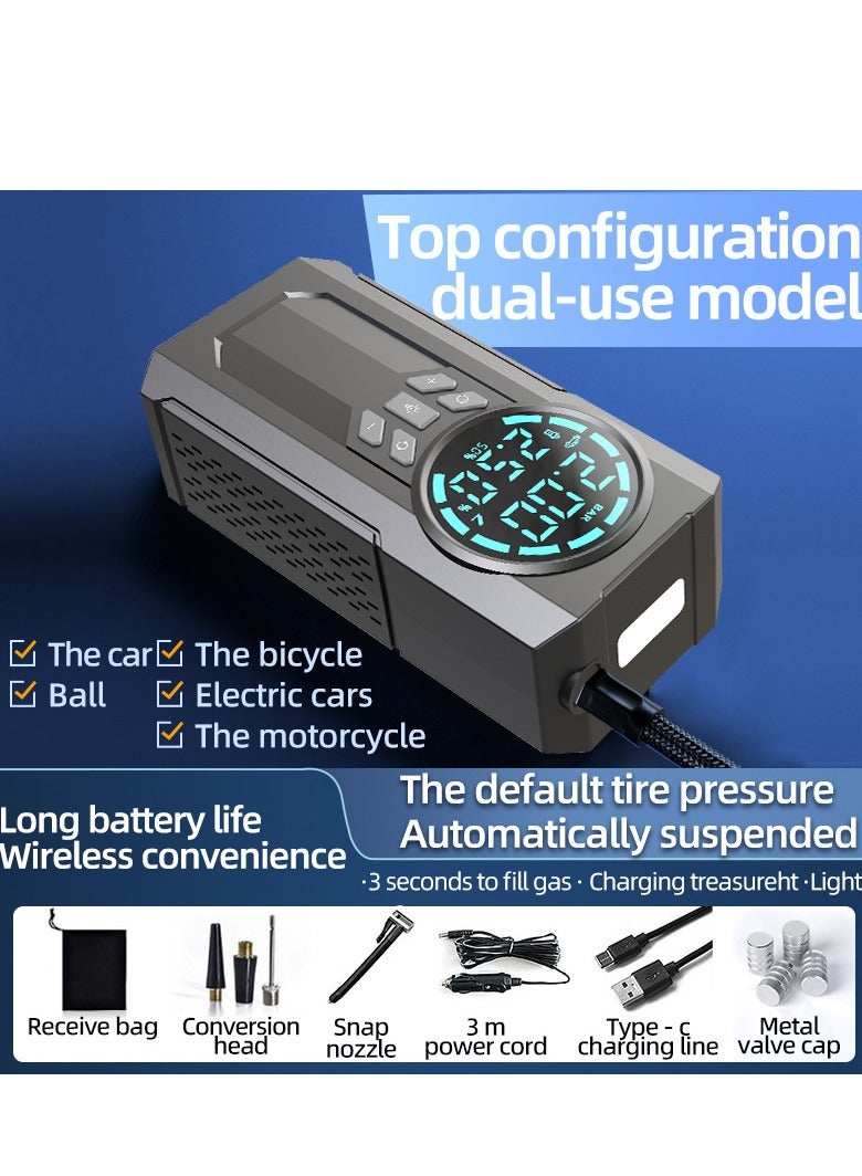 Air Compressor Tire Inflator Pump Car Portable 150 PSI Fast Inflation with LCD Dual Screen, Cordless , Strong Power, Electric Tire Pump for Car Tire For Car, Bicycle, Motorcycles, Ball - Image 5
