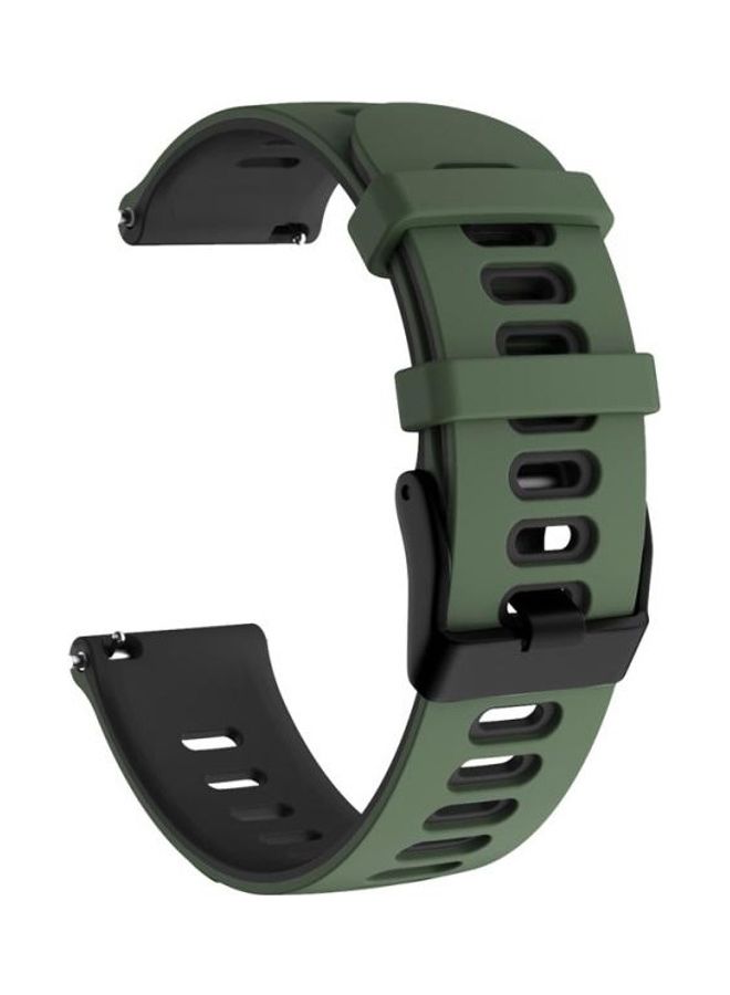 BGM Two-Tone Silicone Replacement Band 22mm For Garmin Vivoactive 4/Venu 2 Army Green/Black - Image 1