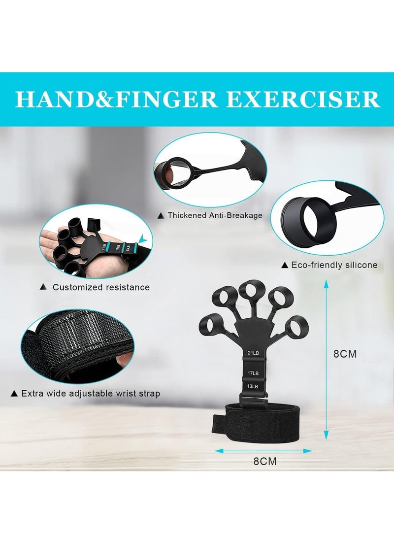 LIMOS Hand Grip Strengthener, 5Pcs Grip Strength Trainer Kit with Finger Exerciser, Hand Extension Exerciser, Stress Relief Ball and Forearm Workout Ring for Muscle Building and Injury Recover  - Image 5