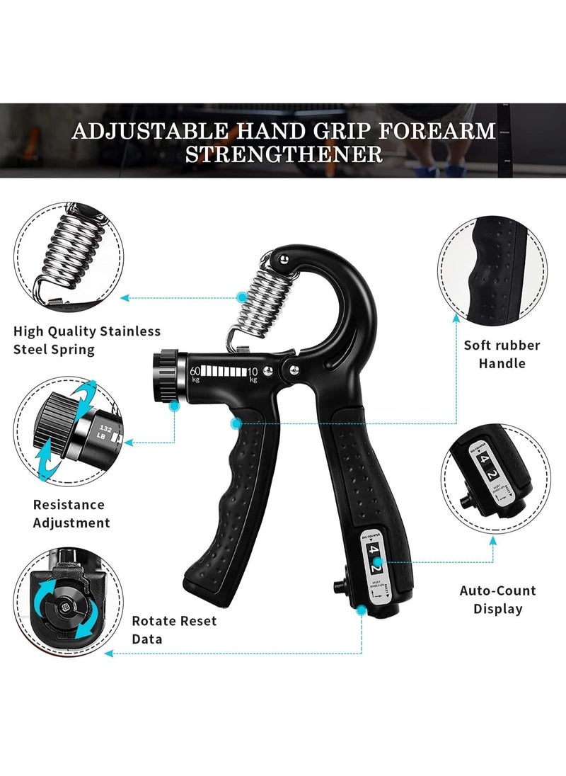 LIMOS Hand Grip Strengthener, 5Pcs Grip Strength Trainer Kit with Finger Exerciser, Hand Extension Exerciser, Stress Relief Ball and Forearm Workout Ring for Muscle Building and Injury Recover  - Image 3