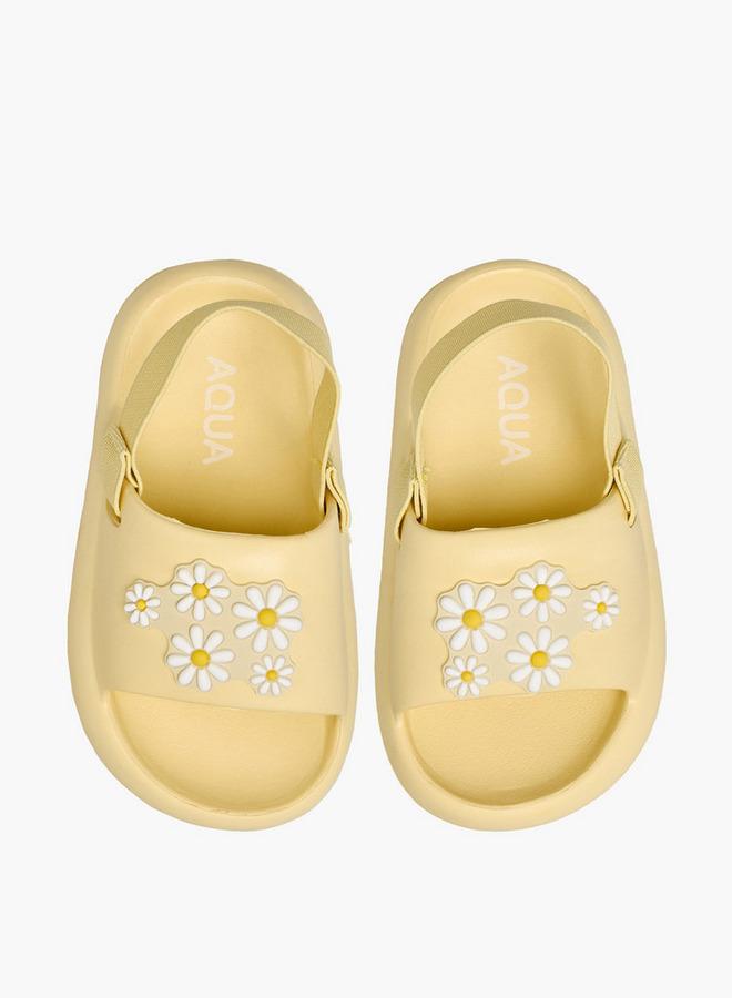 Aqua Girls Floral Applique Clogs - Image 1