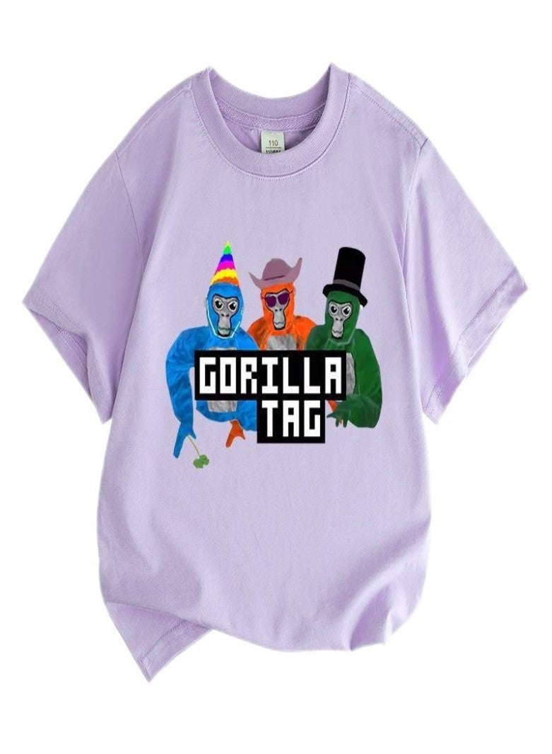 Gorilla Tag Unisex Short Sleeve Stylish Top TShirt cotton Tee for Boys Girls Kid Children