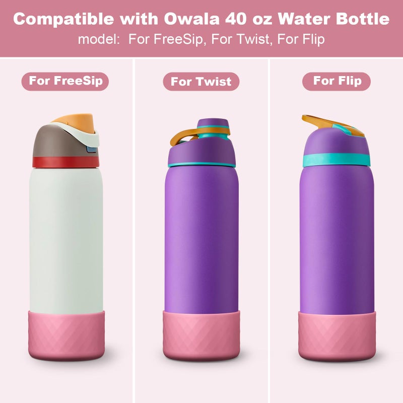 Beonsky Silicone Boot for Owala Water Bottle 40 oz, Anti-Slip Protective Sleeve for FreeSip/Twist/Flip Stainless Steel Water Bottles Accessories - Image 2