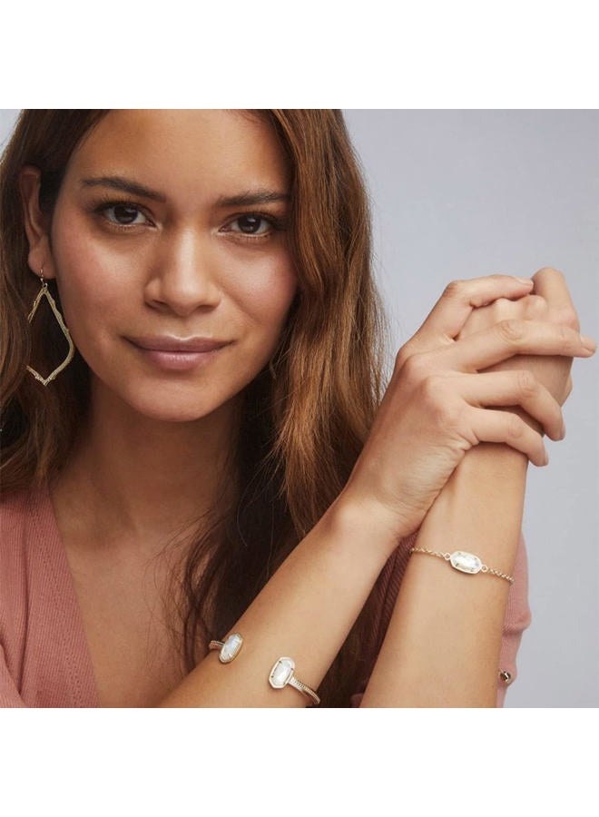 Kendra Scott Elaina Link Chain Bracelet for Women, Dainty Fashion Jewelry, 14k Gold-Plated, Ivory Mother of Pearl, 8 inch, Brass Metal Mother Of Pearl - Image 2