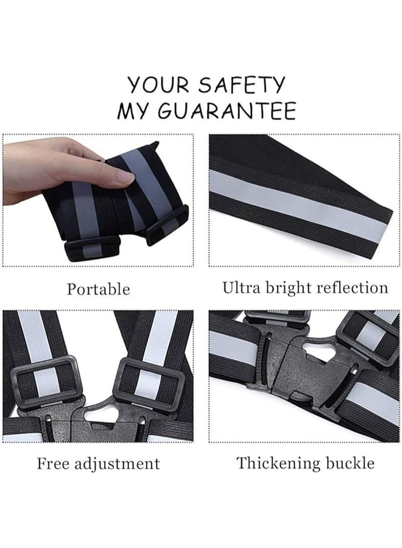 BEYTOR Adjustable Reflective Safety Vest – 360° High Visibility Strap, Lightweight & Breathable Running Cycling Vest, One Size – Black - Image 2