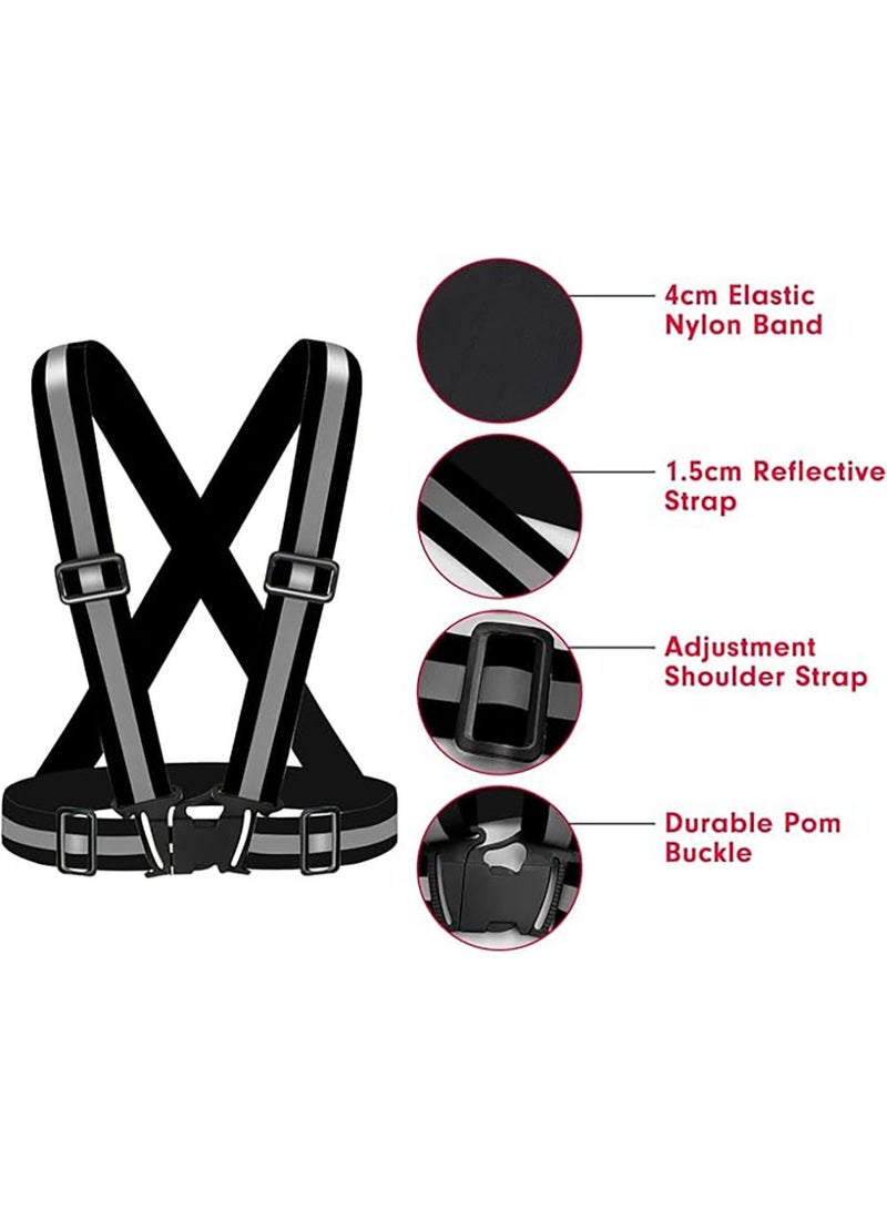 BEYTOR Adjustable Reflective Safety Vest – 360° High Visibility Strap, Lightweight & Breathable Running Cycling Vest, One Size – Black - Image 3