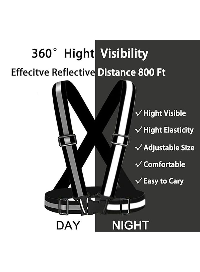 BEYTOR Adjustable Reflective Safety Vest – 360° High Visibility Strap, Lightweight & Breathable Running Cycling Vest, One Size – Black - Image 5