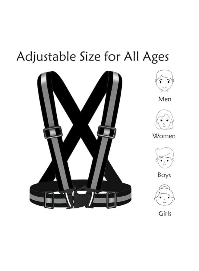 BEYTOR Adjustable Reflective Safety Vest – 360° High Visibility Strap, Lightweight & Breathable Running Cycling Vest, One Size – Black - Image 4