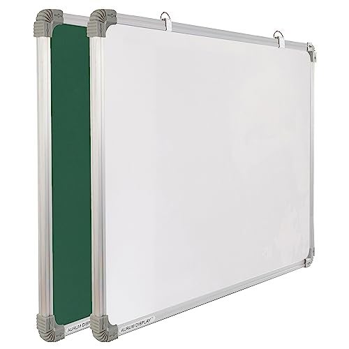 Aurum display™ Non-Magnetic 2 in 1 Whiteboard and Chalkboard (2 x 1 Feet) for Office, Home & School(60x30cm) (Pack of 1) - Image 1
