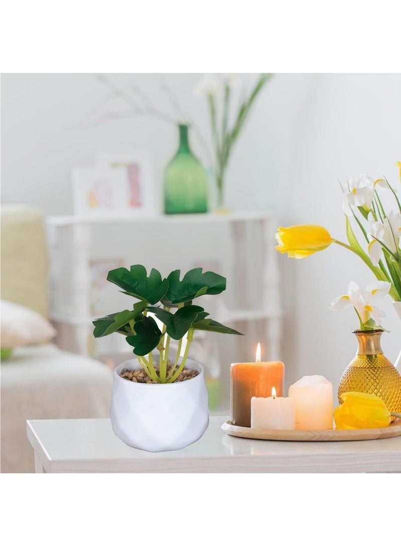 Home Care 4 Pieces Mini Artificial Plants Set Artificial Flower Home Decoration Small Fake Plants for Desk Office Home Bathroom Kitchen Bedroom Faux Plants Fake Flower in Pots GiftRealistic Design – Each artificial plant is crafted with lifelike details to bring natural beauty to any space without maintenance. - Image 4
