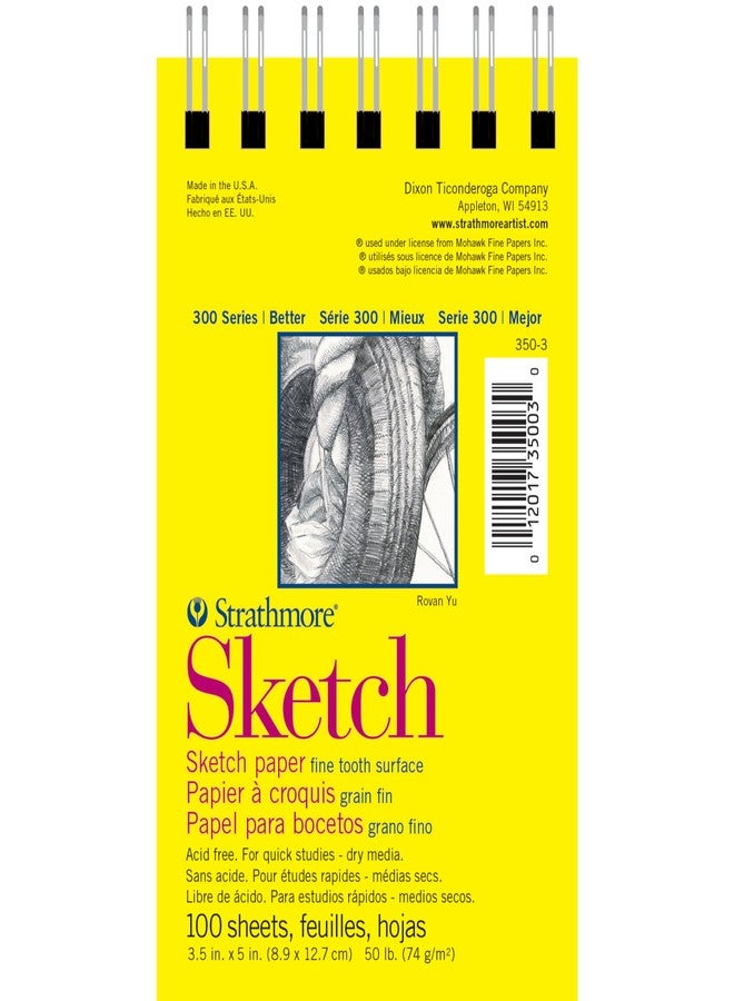 Strathmore 300 Series Sketch Pad, 3.5x5 inch, 100 Sheets, Top Wire - Artist Sketchbook for Drawing, Illustration, Art Class Students - Image 1