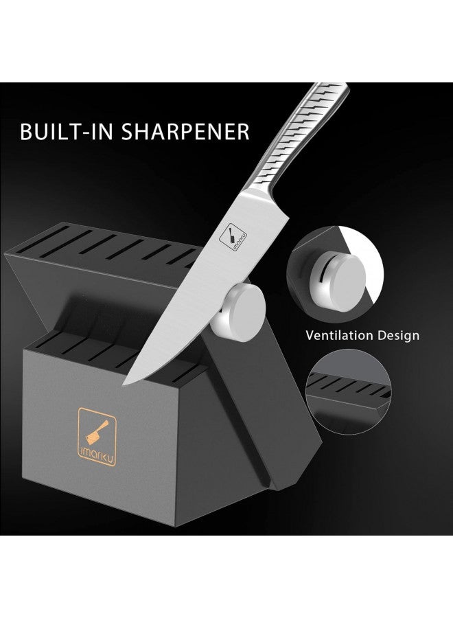 imarku Set 14-Piece Sets For Kitchen With Block, Premium One-Piece Kitchen Set With Sharpener, High Carbon Stainless Steel Knives Set For Kitchen, Dishwasher Safe, Black  - Image 4