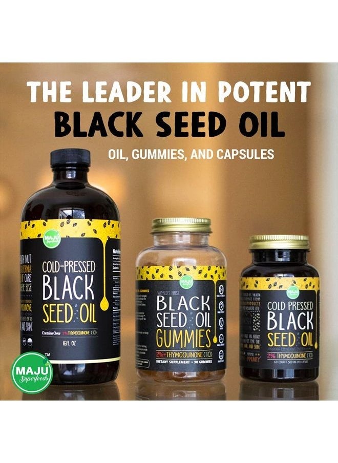 Maju Superfoods - MAJU Black Seed Oil - 3 Times Thymoquinone, Cold-Pressed, 100% Turkish Black Cumin Seed Oil, Liquid Pure Blackseed Oil, Glass Bottle, 8 oz - Image 1