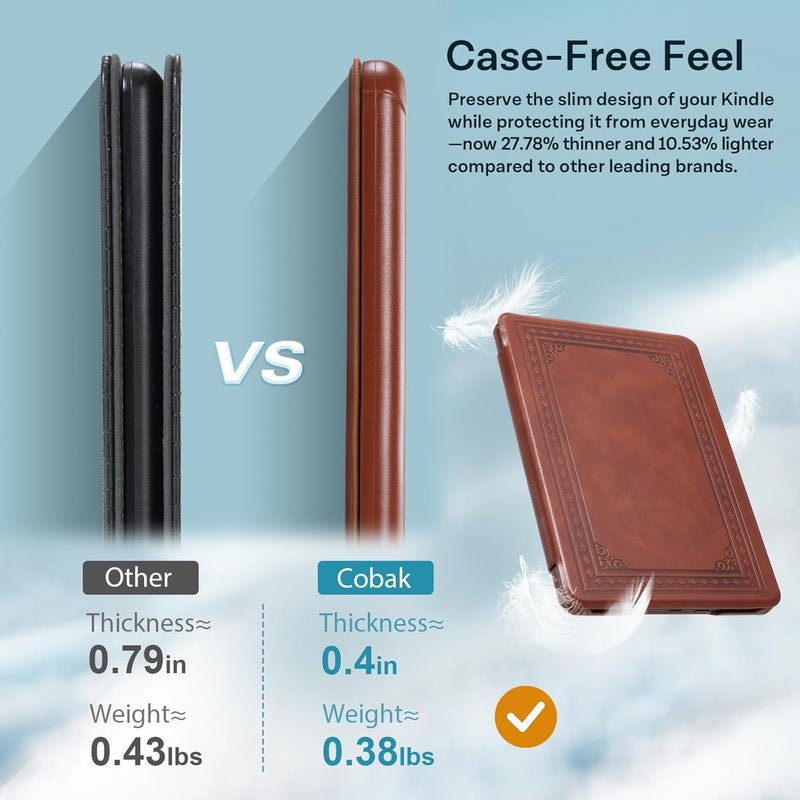 CoBak Lightweight Stand Case for 7" Kindle Paperwhite 12th Gen 2024 and Kindle Colorsoft with Right Hand Strap - Compatible with iPhone MagSafe, for Samsung/Belkin/Anker Wireless Charging Pads - Image 5