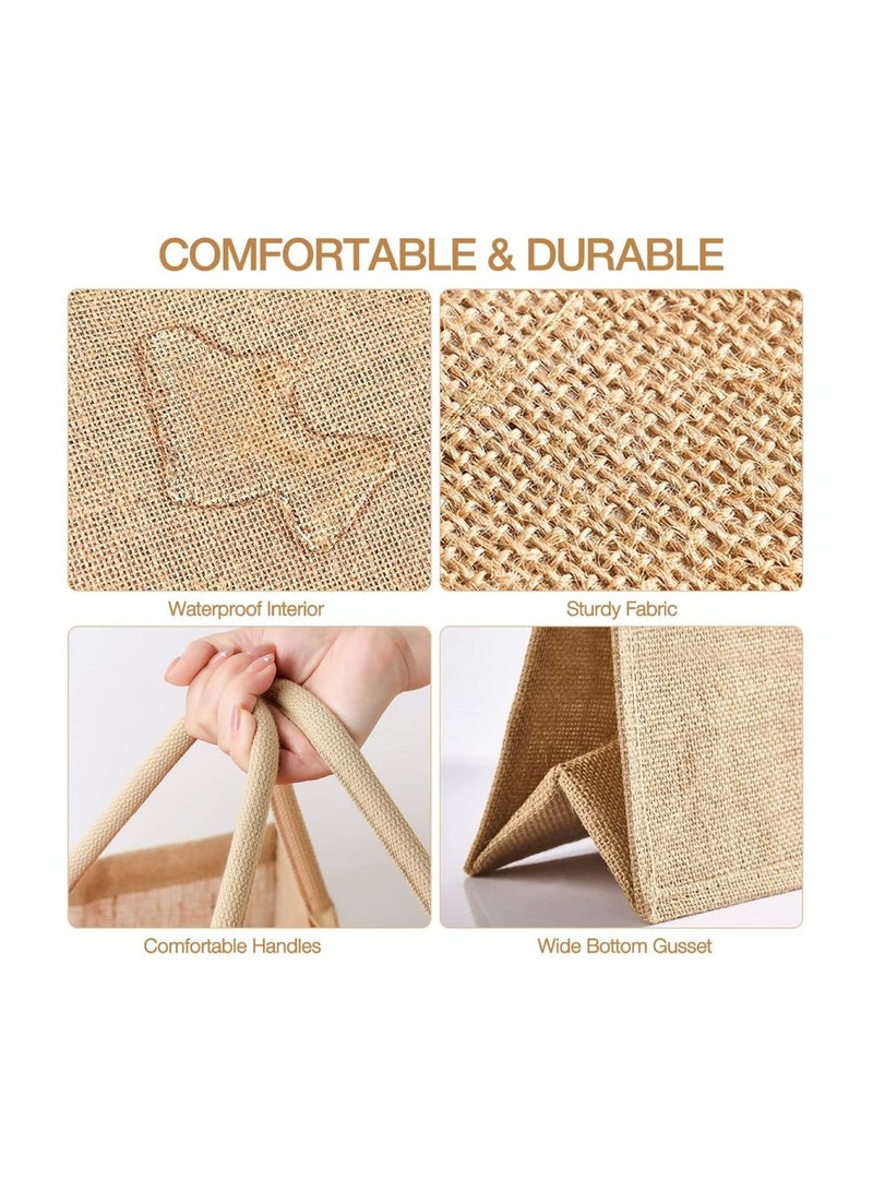Pack of 2 Jute Tote Bags – Eco-Friendly Reusable and Grocery Bags with Double-Sided Printed - Ideal for Groceries,Beach,and Daily Essentials - Image 4