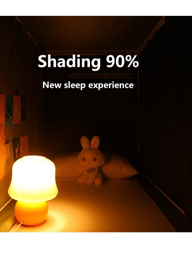 Bluejw Bed Canopy Tents Curtain Blackout Single Bed Tent Student Shading Cloth Canopy Dormitory Mosquito Net Sleep Privacy Protection with Frame for Children Bedroom Grey - Image 2