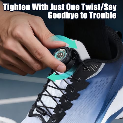 TecoKart® No Tie Elastic Shoe Laces for Adults, Adjustable Rotating Laces Black Sci-Fi Design No-Tie | Elastic | Adjustable | Easy Installation | Secure Fit - Image 3
