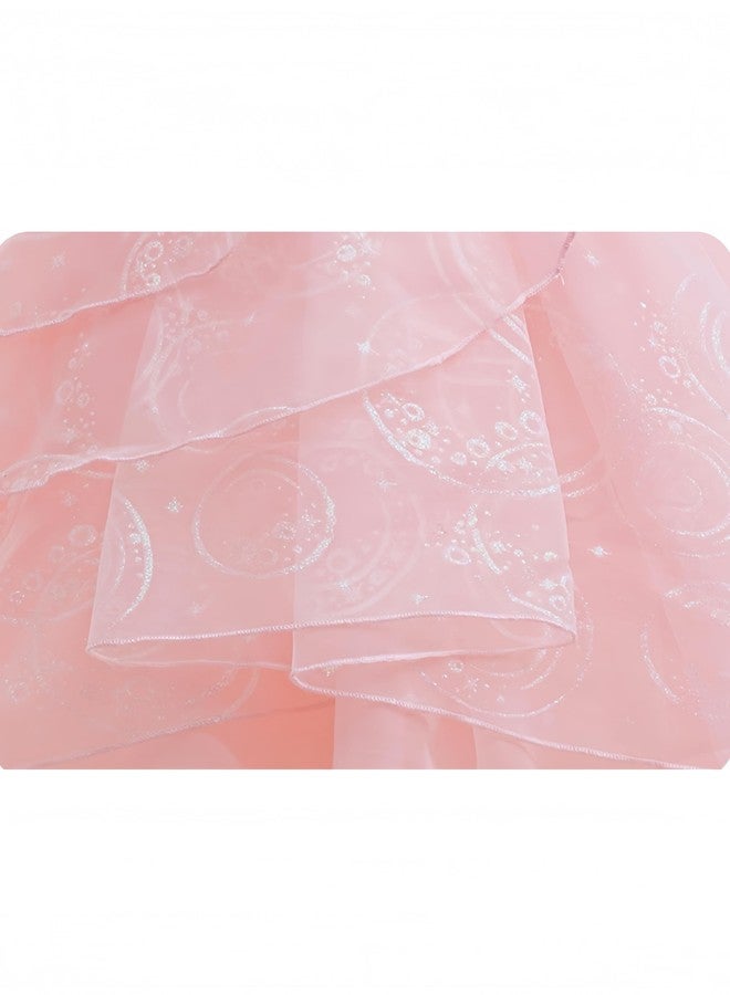 Szytypyl Princess Glinda Costume for Girls Witch Pink Sequins Tulle Dress Up - Image 5