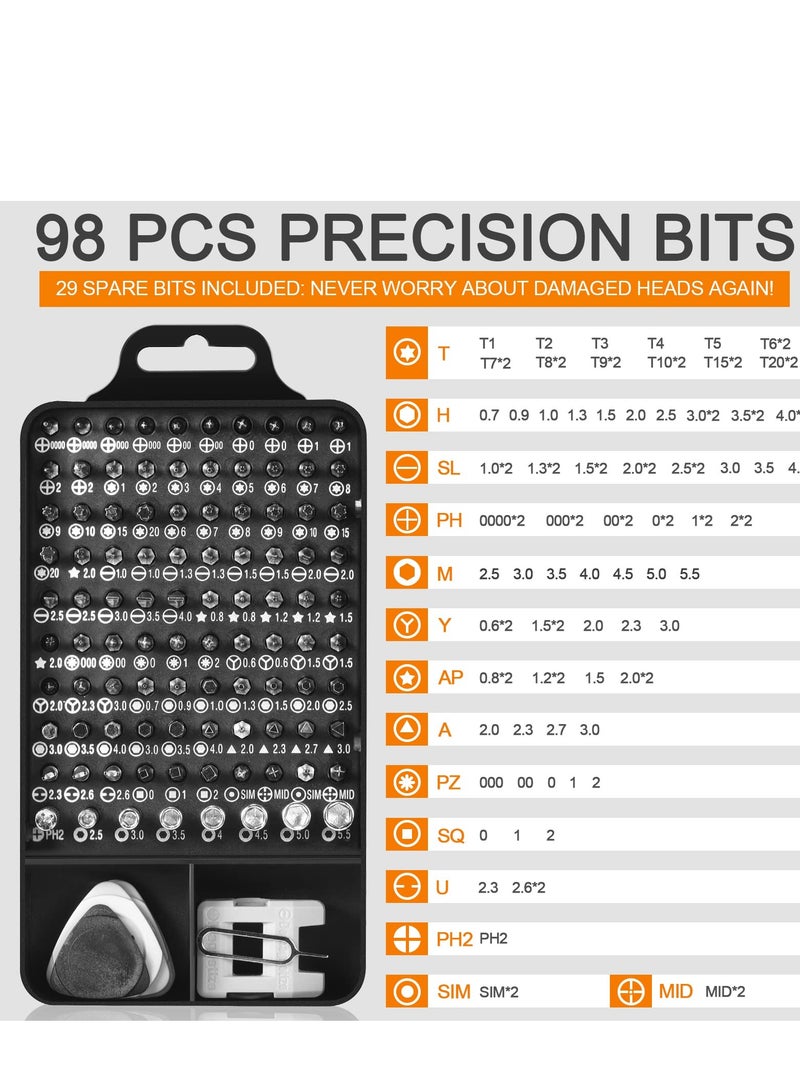 SYOSI Precision Screwdriver Set, 115 in 1 Set, Professional Repair Tool Kit with Magnetic Driver for Cellphone, Computer, Laptop, Watch, Eyeglasses, Modding and DIY Projects - Image 2