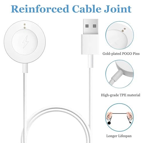 EXMRAT Charger for Fossil Gen 6/Gen 5/Gen 5E/Gen 4, Michael Kors Gen 6 5 5E 4 Smart Watch Magnetic Charging Cable 3.3ft / 100cm (White) - Image 3