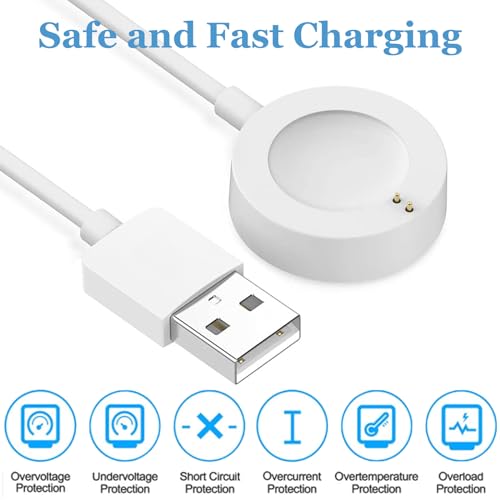 EXMRAT Charger for Fossil Gen 6/Gen 5/Gen 5E/Gen 4, Michael Kors Gen 6 5 5E 4 Smart Watch Magnetic Charging Cable 3.3ft / 100cm (White) - Image 2