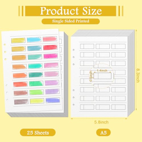 SKLENICE 25 Sheets A5 Watercolor Swatch Paper for Artists Loose Leaf 140Lb 100% Cotton Watercolor Paper Acid-Free Travel Size Painters Color Diary Spiral-Bound Watercolor Journal Paper for Oil Pastels - Image 2