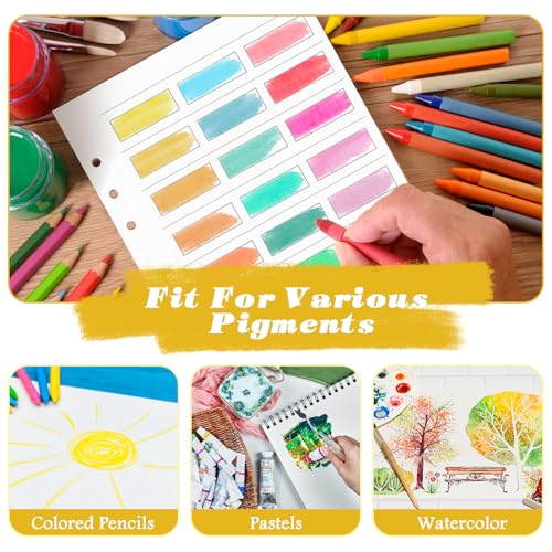 SKLENICE 25 Sheets A5 Watercolor Swatch Paper for Artists Loose Leaf 140Lb 100% Cotton Watercolor Paper Acid-Free Travel Size Painters Color Diary Spiral-Bound Watercolor Journal Paper for Oil Pastels - Image 3