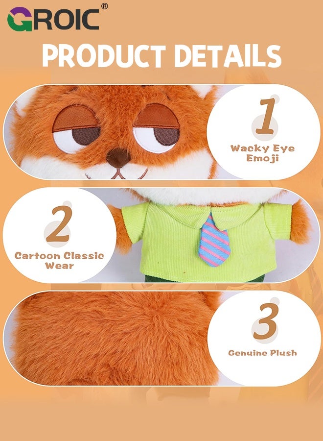 GROIC 2Pcs Plush Doll,  Nick and Judy Plush Set, 35cm Cute Stuffed Animal Keychains, Rabbit and Fox Animals Figure Toy Charm for Bag Plush Pendant Gift for Kids and Adults, Soft Cuddly Charms - Image 3