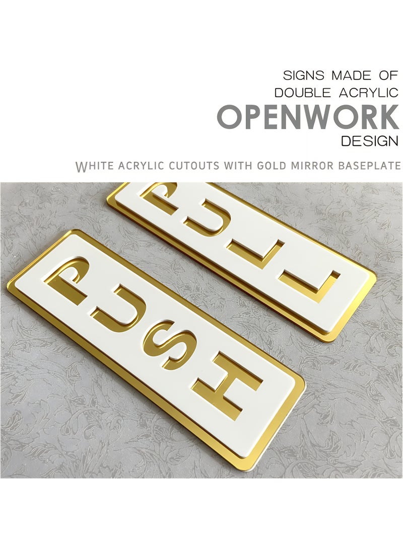 TrustMate Push Pull Door Sign Set – Double Layer Acrylic Gold Sign, 2x5.9 inch, 3D Cutout Design, Self-Adhesive, Waterproof – for Office, Shop, Restaurant, Coffee Bar - Image 5