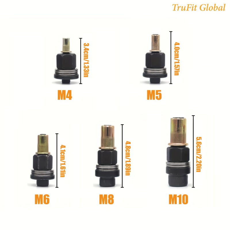 5 Pieces Manual Rivet Tool Set M4 M10 With Install Heads for Automotive - Image 4